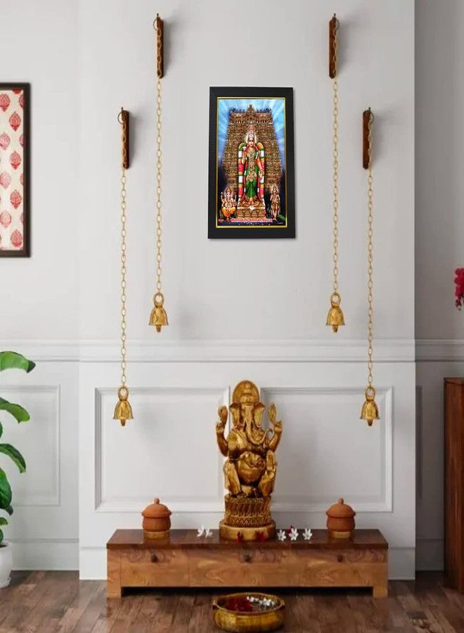 101Temples - Goddess Meenakshi Amman Wooden Photo Frame | Madurai | Meenatchi | Amman | Arulmigu | Angayarkannammai | 1 Piece | 10 x 13 | Matt Finish | Wood (Temple) - Image 5